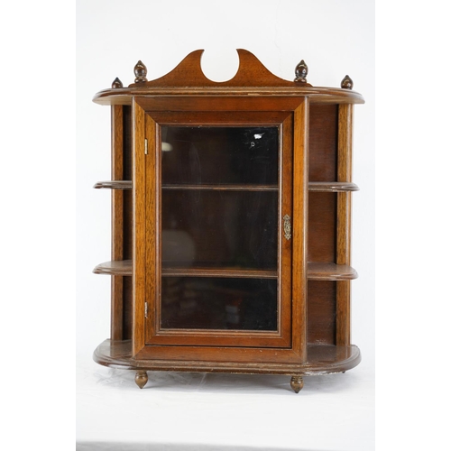 363 - A small wall mounted display cabinet, measuring 52cm x 49cm.