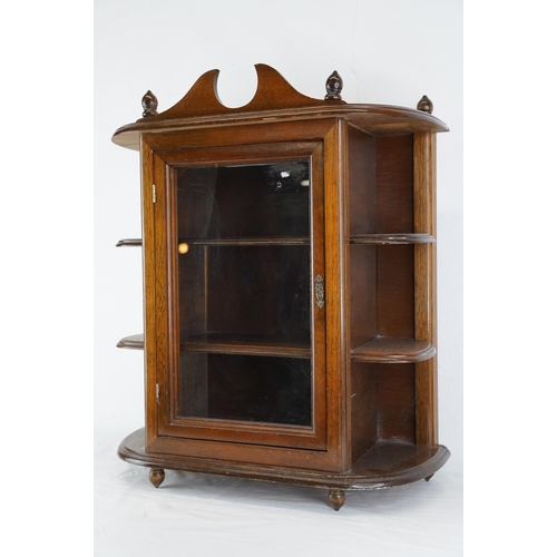 363 - A small wall mounted display cabinet, measuring 52cm x 49cm.