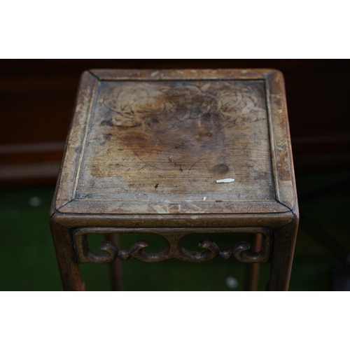 392 - An antique Chinese hardwood plantstand/lamp table.