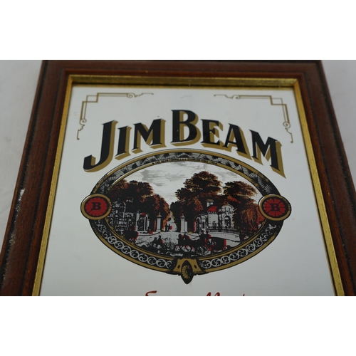 408 - A small framed Jim Beam pub mirror.