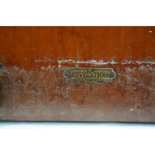 431 - A vintage leather 'Revelation' luggage case, initial JD, measuring 49cm x 19cm.