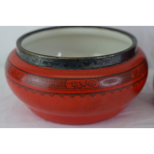 439 - A Burleigh Ware tea caddy and matching bowl.