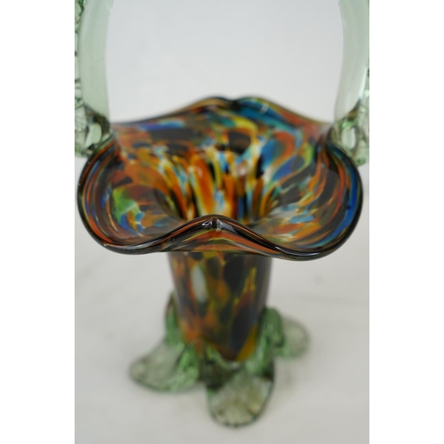 441 - A vintage Murano style glass basket.