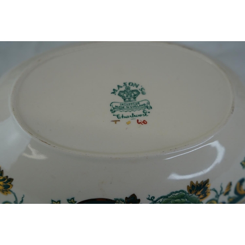 448 - A collection of Mason's Ironstone 'Chartreuse' patterned ware, a Mason's Christmas 1977 plate and mo... 