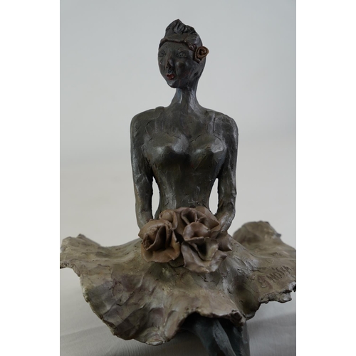 469 - A Studio pottery figure of a ballet dancer, signed 'Noska'.