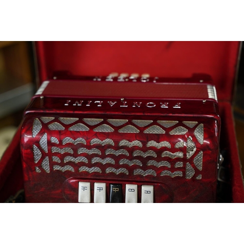 481 - A cased Frontalini Joleen accordion.