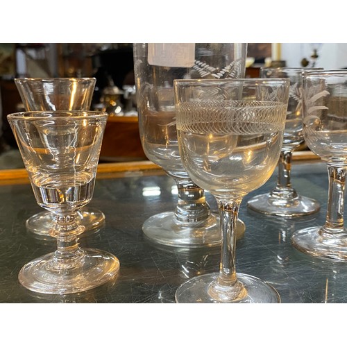 191B - A collection of antique glassware, to include Georgian Rummers & more.