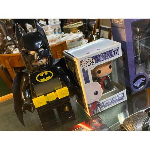 212 - A Game of Thrones Jon Snow boxed toy, Star Wars, Batman alarm clock by Lego and more.