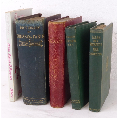 67 - An assortment of antique/ vintage poetry books, to include Keats, Percy French & more.