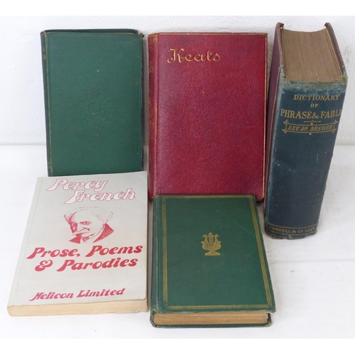 67 - An assortment of antique/ vintage poetry books, to include Keats, Percy French & more.