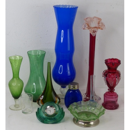 78 - A large assortment of vintage/ Mid Century coloured glass.