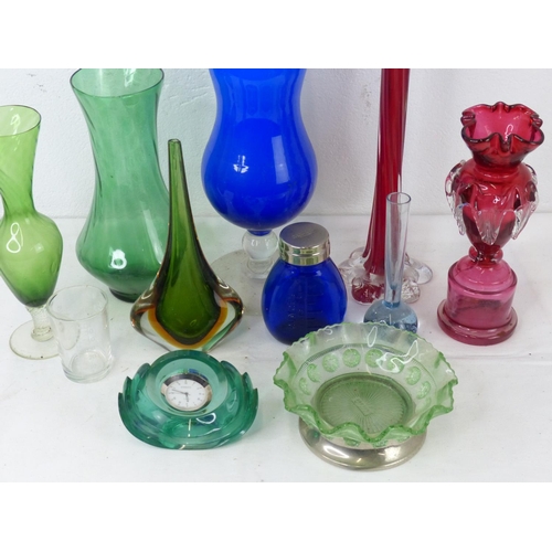 78 - A large assortment of vintage/ Mid Century coloured glass.