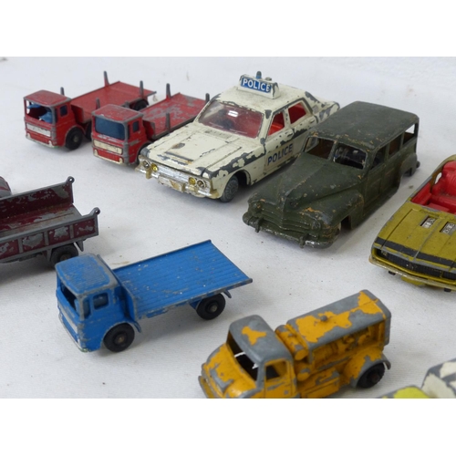 80 - A collection of vintage diecast cars. To include Dinky, Corgi, matchbox and more.