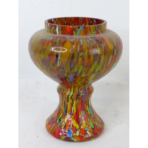 89 - A stunning vintage art glass multicoloured patterned vase.