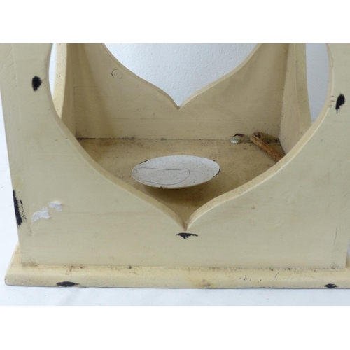 101 - A large wood and metal heart shaped lantern.