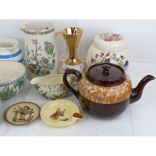 112 - A large lot of ceramics to include a Carlton Ware 'Dog' ashtray, Geobel Hummel plate, Royal Winton '... 