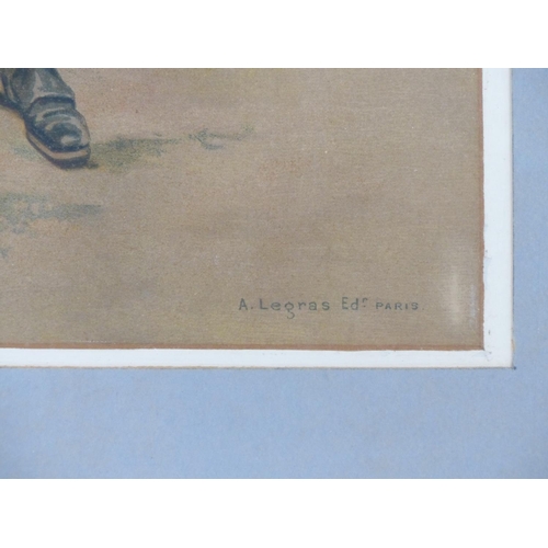 115 - A pair of vintage framed A Legras Ed Paris prints 'Zouave en Sentinelle' and 'Chasseur A Pied Tenue ... 