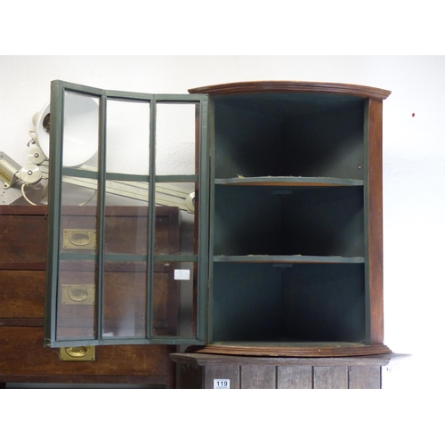 120 - A mahogany wall mounted corner cabinet.