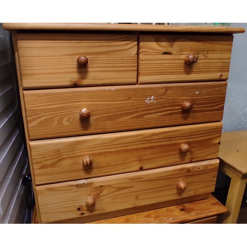 61 - Two pine chest of drawers.