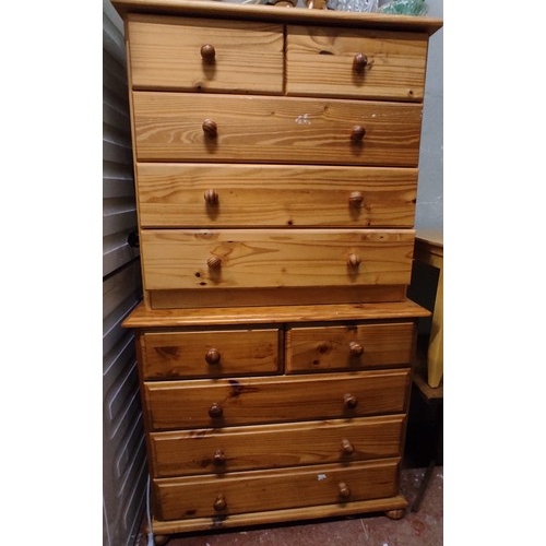 61 - Two pine chest of drawers.