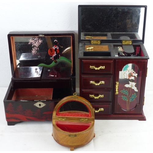 217 - Three jewellery boxes.