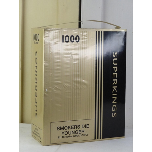 superkings cigarettes An unopened carton of Superkings cigarettes (1000 cigarettes)