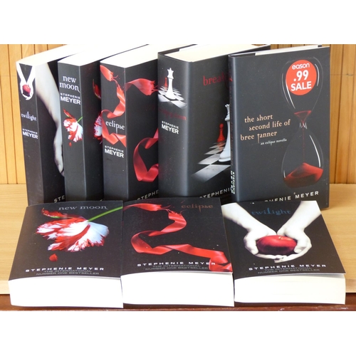 29 - 8 novels by Stephanie Meyer to include Twilight, New Moon, Breaking Dawn and more.