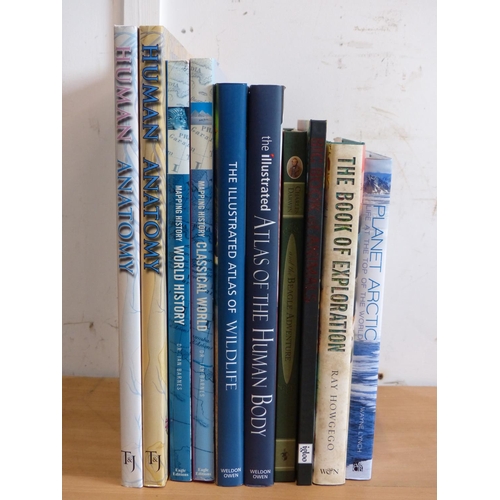 37 - 2 large Mapping History books by Dr Ian Barnes, 2 large books Human Anatomy, 'The Book of Exploratio... 