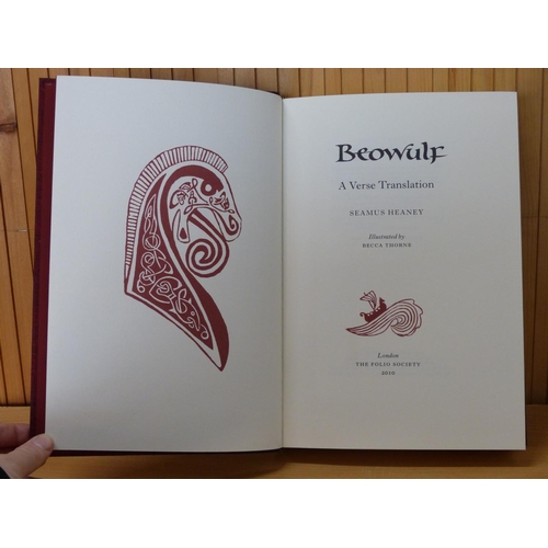 56 - A boxed Folio Society book 'Beowulf' by Seamus Heaney.