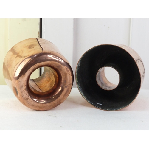 25 - Two early copper moulds, 8cm.