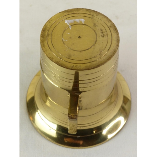 266 - A vintage brass Japanese mortar, 10.5cm.