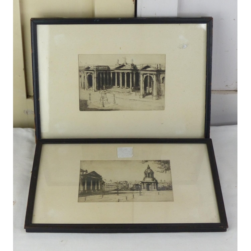 278 - A pair of antique framed engravings, measuring 21xm x 28cm and 28cm x 19.5cm.