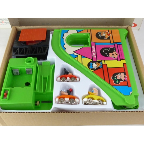 291 - A vintage Mouse Trap Game and Mickey Mouse Fun Castle Roller Coaster.