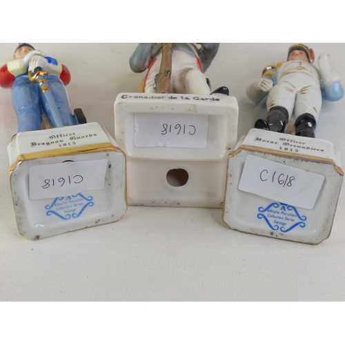 298 - Three military figures - Officer Dragoon Guards 1813, Grenadier de la Garde and Officer Horse Grenad... 