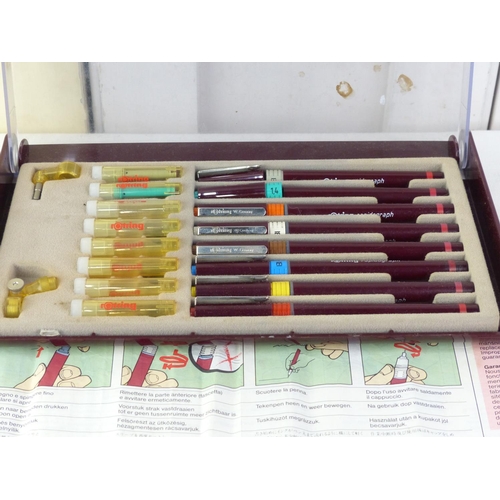 42 - A cased Rotring pen set.