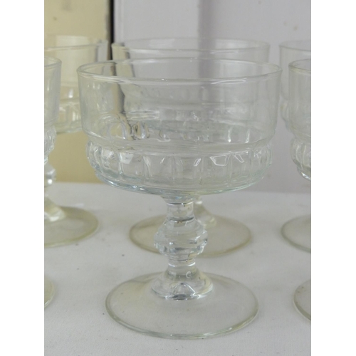 53 - A set of six vintage glass sundae dishes.