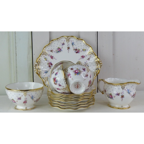 A stunning Royal Crown Derby 'Royal Antoinette' part tea set.