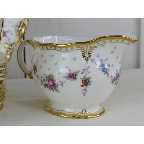 A stunning Royal Crown Derby 'Royal Antoinette' part tea set.