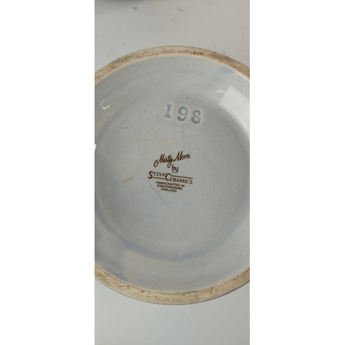 374 - A vintage Misty Moon Sylvac plant pot, measuring 15cm dia x 15cm and other plant pots and more.