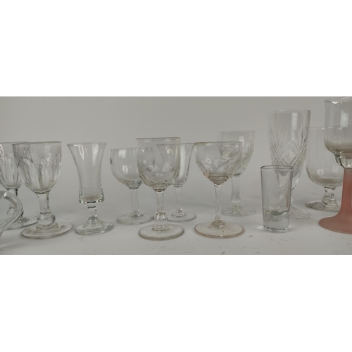 377 - A job lot of assorted early glasses and more.