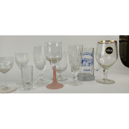 377 - A job lot of assorted early glasses and more.