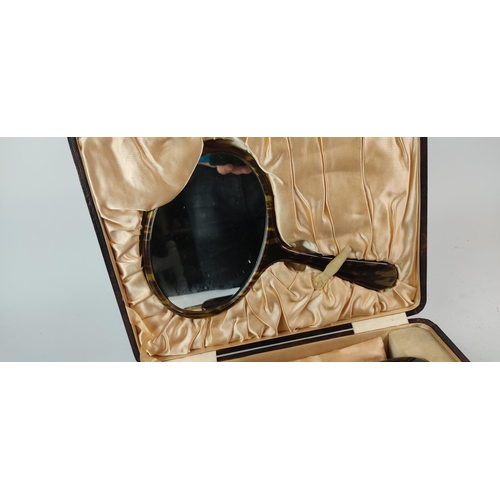 381 - A vintage cased 'Halex' bristle and whalebone travel set.