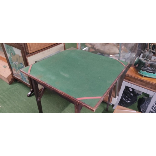 420 - An antique/ vintage folding card table.