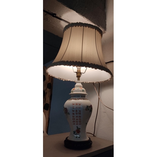 488 - A Japanese Ginger jar table lamp with shade.