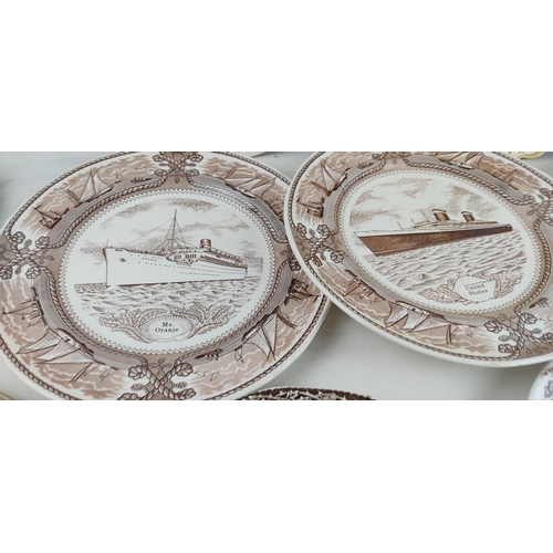 490 - A large assortment of various ceramics/ cabinet plates etc.