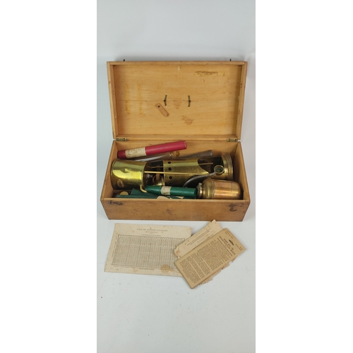 383 - A wooden cased French J Salleron brass still to include instruction leaflet, test tubes etc.