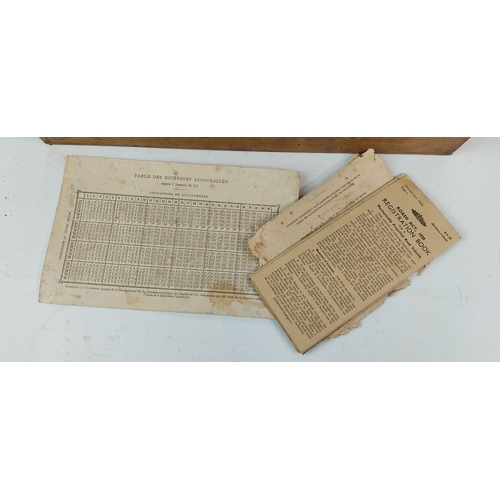 383 - A wooden cased French J Salleron brass still to include instruction leaflet, test tubes etc.