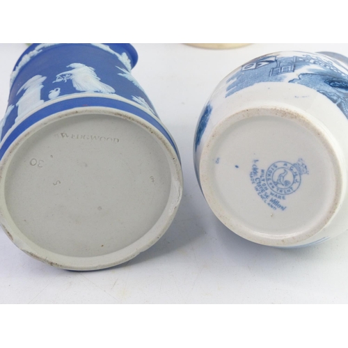 17 - A collection of 3 decorative antique jugs & a German beer stein.