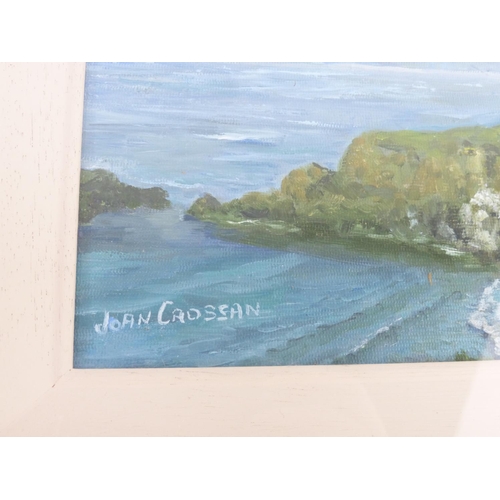 20 - A framed original painting of a Coastal scene, signed by the Artist, Joan Crossan. 30 x38cm