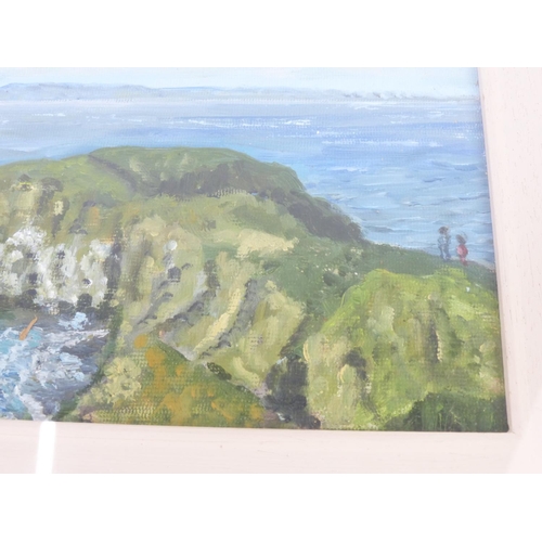 20 - A framed original painting of a Coastal scene, signed by the Artist, Joan Crossan. 30 x38cm